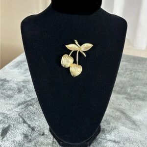Sarah Coventry  Vintage Golden Cherries Brooch